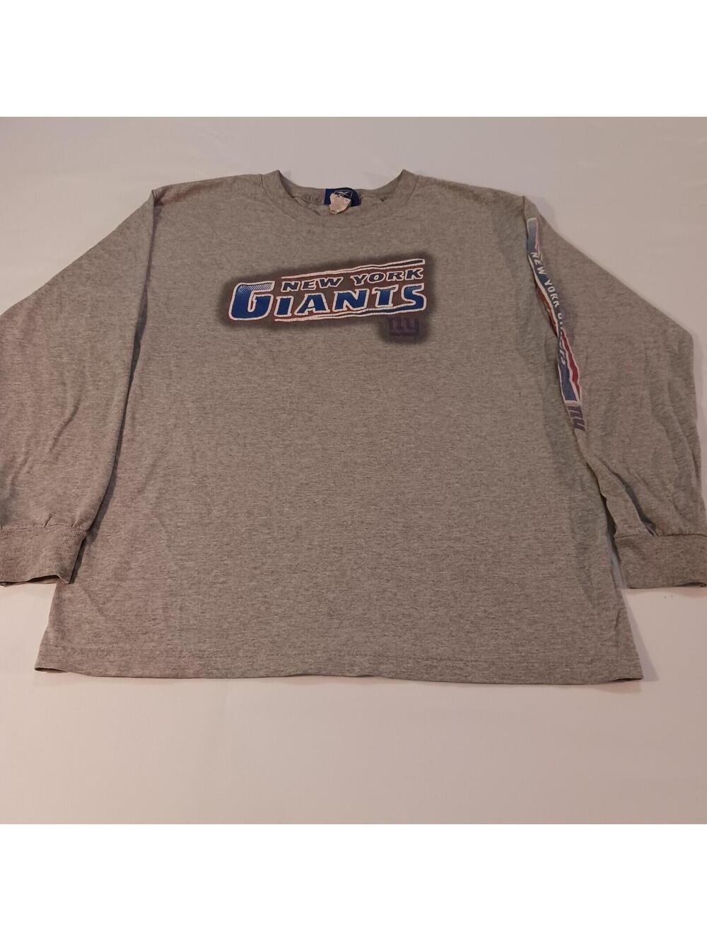 Reebok New York Giants Football Men's Gray Long Sleeve Shirt Size L